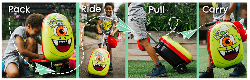 Luggage scooter suitcase for kids