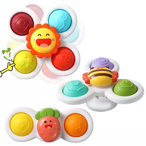 Suction Cup Spinner Toys, Perfect Travel Toy Set For Baby